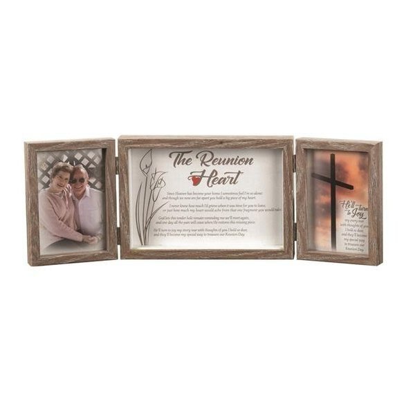 Dicksons PF1230GR-3-2 6.62 x 19 in. Reunion Heart 3-Part Tabletop Photo Frame, Dicksons, Mfr#: PF1230GR-3-2